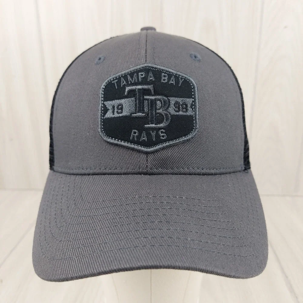 Fan Favorite Tampa Bay Rays Trucker Hat Mens OSFA Grey Black MLB Snapback‎ Cap